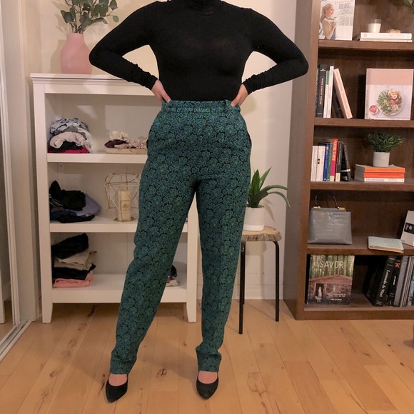 Yves Saint Laurent Wool Dress Pants (Green/Blue) - Picture 1 of 7